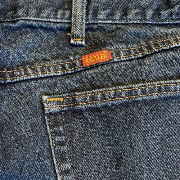 Vintage Rustler Jeans 38x29 Regular Fit Straight Leg Med. Wash - Picture 4 of 6